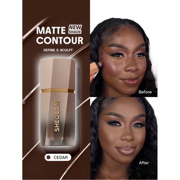 SHEGLAM Liquid Contour – Cedar | Deep Cool Brown | Matte Cream Contour Stick - Picture 1 of 11